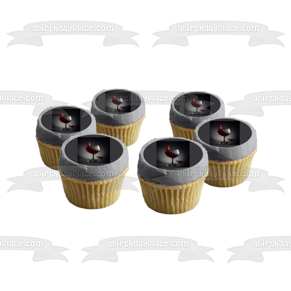 Glass of Red Wine Edible Cake Topper Image ABPID56120