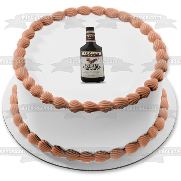 Allen's Coffee Flavored Brandy Bottle Edible Cake Topper Image ABPID56202