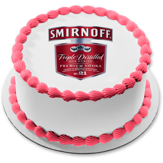 Smirnoff Premium Vodka Label Edible Cake Topper Image ABPID56205