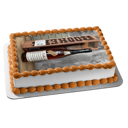 Booker's Bourbon Bottle and Box Edible Cake Topper Image ABPID56207