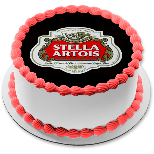 Stella Artois Beer Label Edible Cake Topper Image ABPID56127