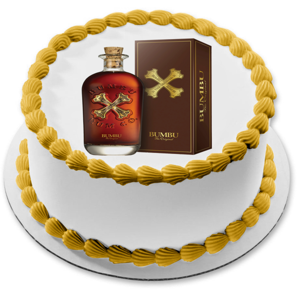 Bumbu the Original Rum Bottle and Box Edible Cake Topper Image ABPID56211