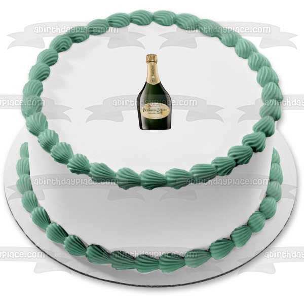 Perrier Jouet Champagne Bottle Edible Cake Topper Image ABPID56129