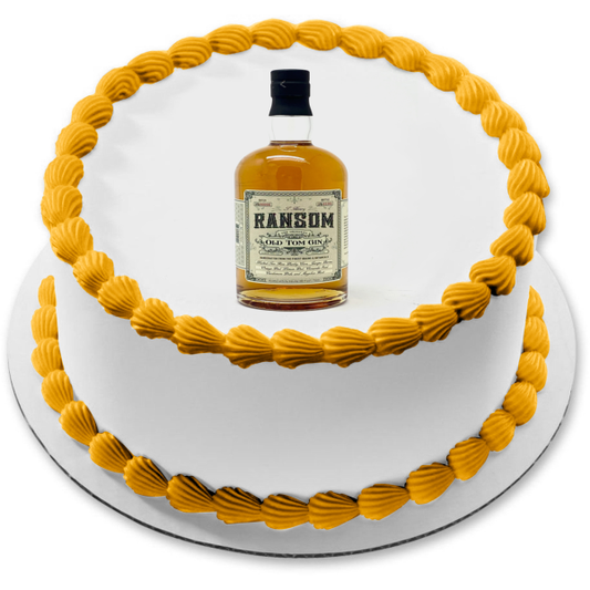 Ransom Old Tom Gin Bottle Edible Cake Topper Image ABPID56216