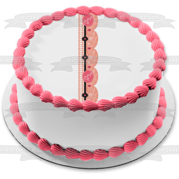 Have a Beautiful Day Pink Flowers Edible Cake Topper Image ABPID13396