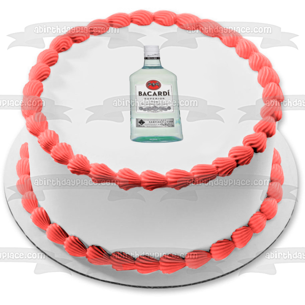 Bacardi Rum Bottle Edible Cake Topper Image ABPID56135