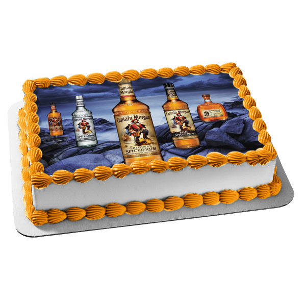 Captain Morgan Assorted Bottles Edible Cake Topper Image ABPID56232