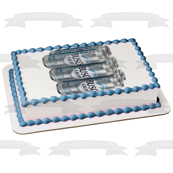 Busch Light 6 Pack of Cans Edible Cake Topper Image ABPID56233