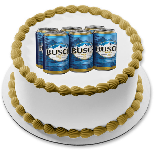 Busch Beer 6 Pack of Cans Edible Cake Topper Image ABPID56234