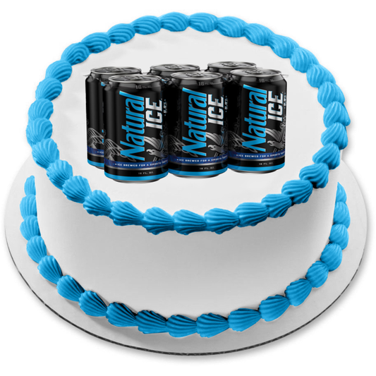 Natural Ice Beer 6 Pack of Cans Edible Cake Topper Image ABPID56224