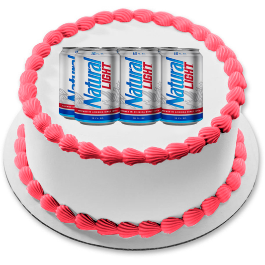 Natural Light 6 Pack of Cans Edible Cake Topper Image ABPID56225