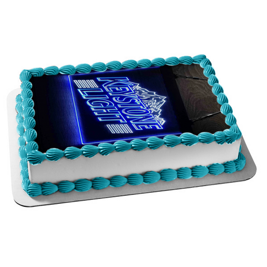 Keystone Light Neon Bar Sign Edible Cake Topper Image ABPID56228