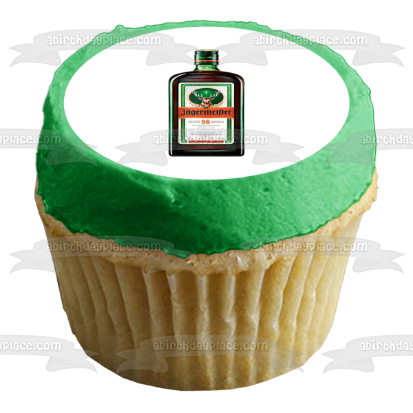 Jagermeister Digestif Liqueur Bottle and Label Edible Cake Topper Image ABPID56138