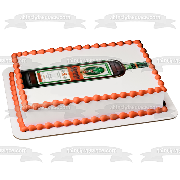 Jagermeister Digestif Liqueur Bottle and Label Edible Cake Topper Image ABPID56138
