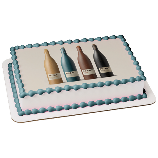 Bozal Mezcal Assorted Bottles Edible Cake Topper Image ABPID56236