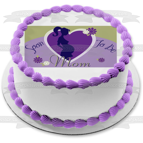 Baby Shower Pregnant Woman Soon to Be Mom Flowers Heart Edible Cake To – A  Birthday Place