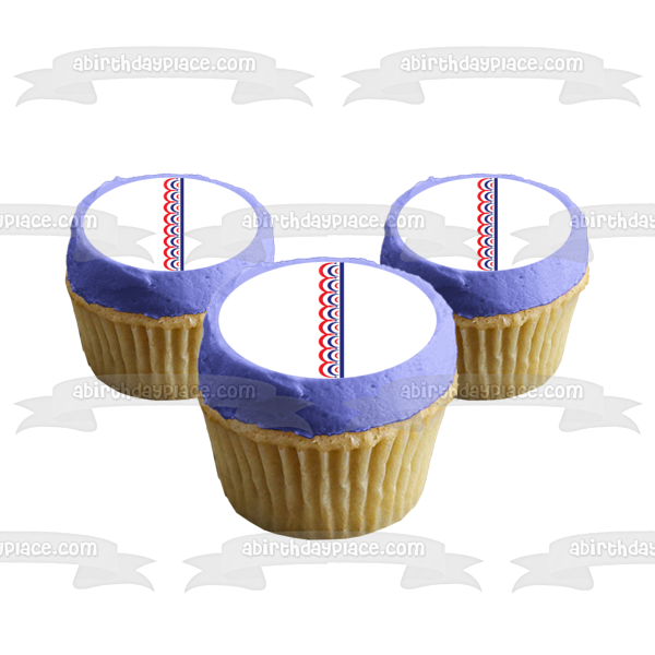 Fourth of July Red White Blue Star Edible Cake Topper Image ABPID13415