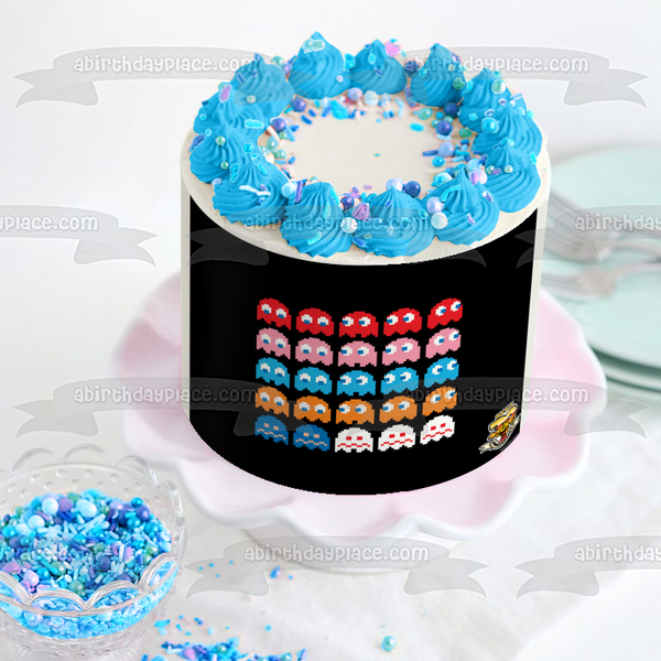 Pac-Man 30th Anniversary Ghosts Inky Pinky Blinky Clyde Edible Cake Topper Image ABPID14993