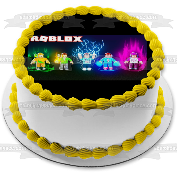 Roblox Assorted Skin Colors Yellow Green Blue Purple Edible Cake