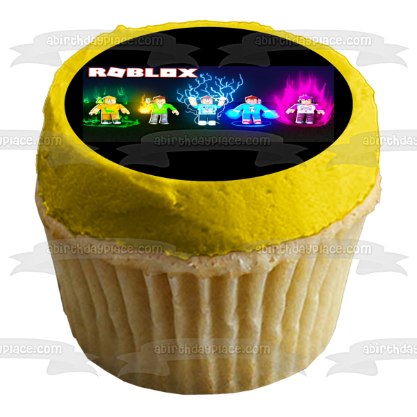 Roblox Assorted Skin Colors Yellow Green Blue Purple Edible Cake Topper Image ABPID15025