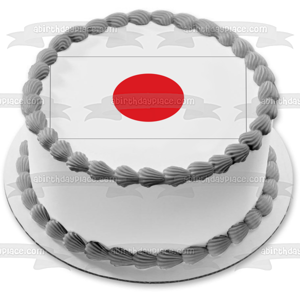 Red Circle Edible Cake Topper Image ABPID13523