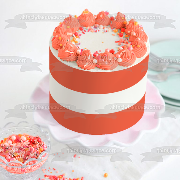 Flag of Austria Red White Red Horizontal Stripes Edible Cake Topper Image ABPID13547