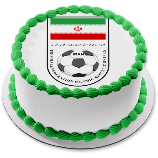 Imagen comestible para decoración de tarta con el logotipo del equipo nacional de fútbol de Irán ABPID20617 