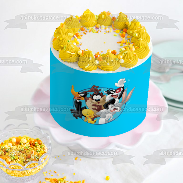 Looney Tunes Tazmanian Devil Daffy Duck Sylvester Tweety Bird Bugs Bunny Edible Cake Topper Image ABPID15404