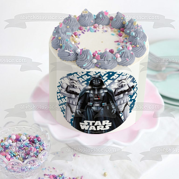 Star Wars Darth Vader Storm Troopers Edible Cake Topper Image ABPID21762