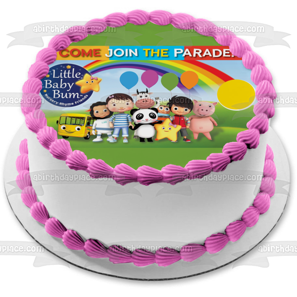 Little Baby Bum Come Join the Parade Jacus Twinkle The Star Yellow Bus Edible Cake Topper Image ABPID22111