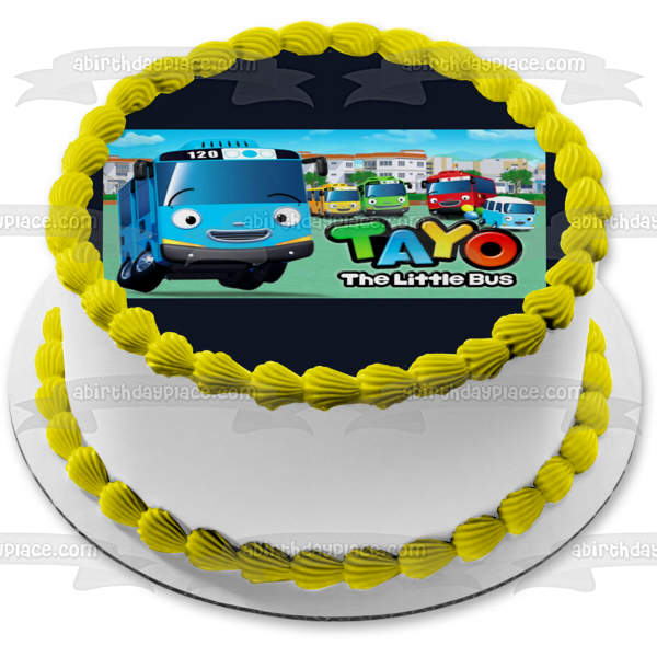Tayo the Little Bus Logo Rogi Lani Gani Citu Edible Cake Topper Image ABPID22145
