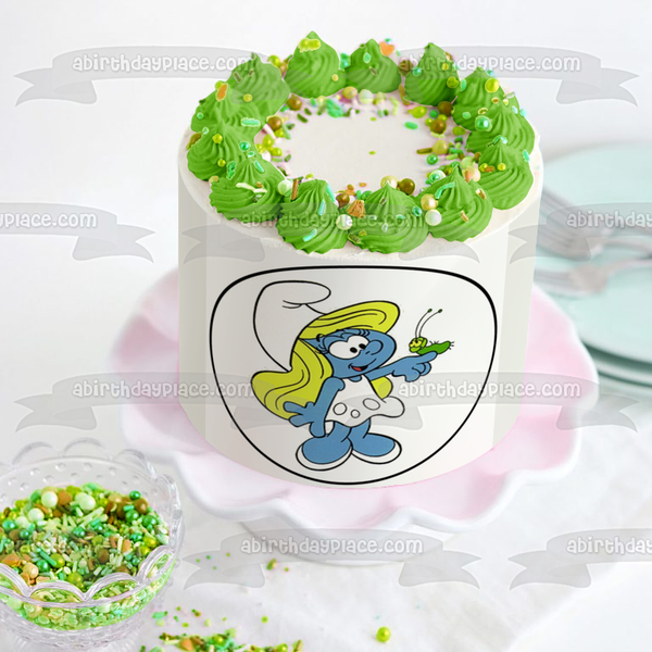 The Smurfs Smurfette Caterpillar Edible Cake Topper Image ABPID21958