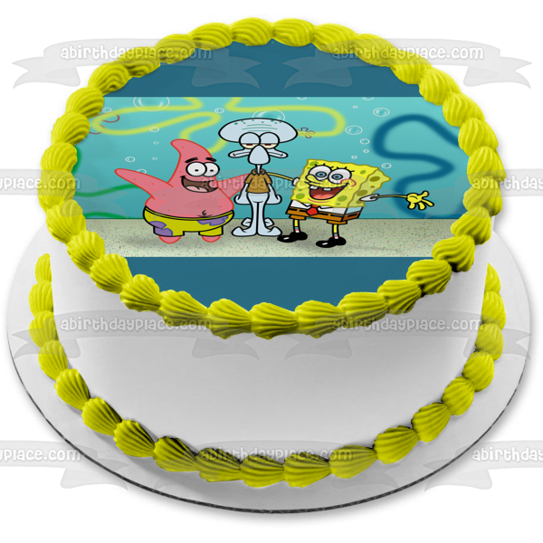 SpongeBob SquarePants Patrick Squidword Bikini Bottom Edible Cake Topper Image ABPID23503