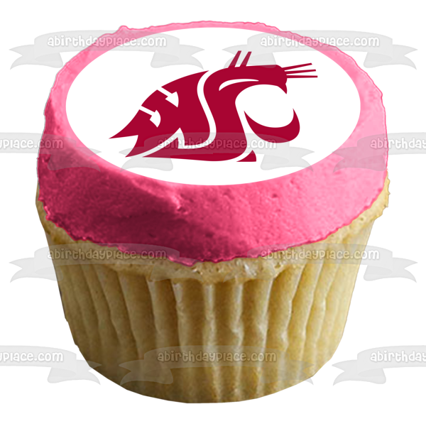 Washington State Cougars Football Logo NCAA Edible Cake Topper Image ABPID24093