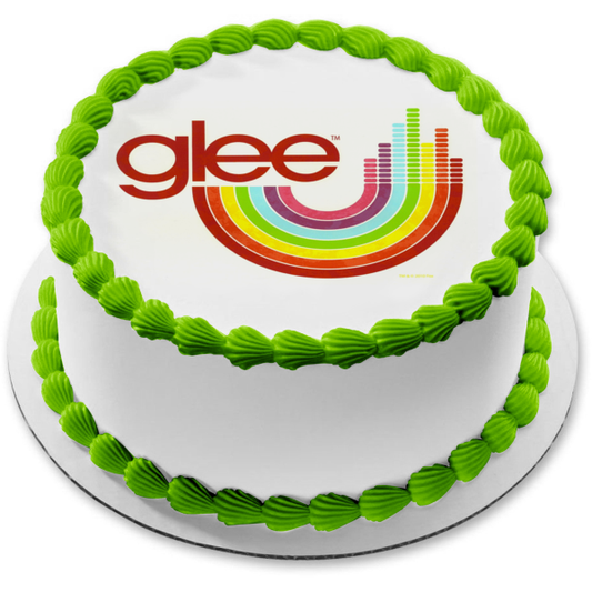 Adorno comestible para tarta con el logotipo de Glee, arcoíris, imagen ABPID24362 