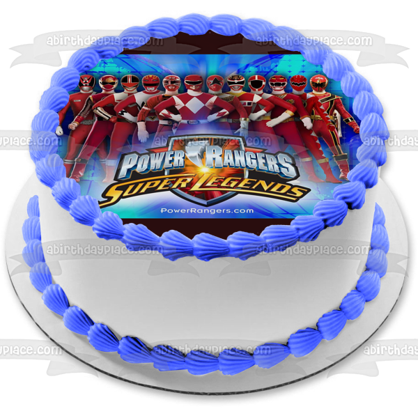 Mighty Morphin 2 Power Rangers Super League Edible Cake Topper Image ABPID25008