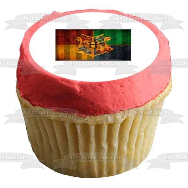 Harry Potter Crest Gryffindor Hufflepuff Ravenclaw Slytherin Edible Cake Topper Image ABPID25010