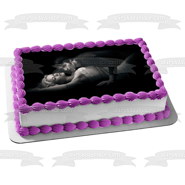 True Blood Sookie Stackhouse Bill Compton Black and White Edible Cake Topper Image ABPID27002