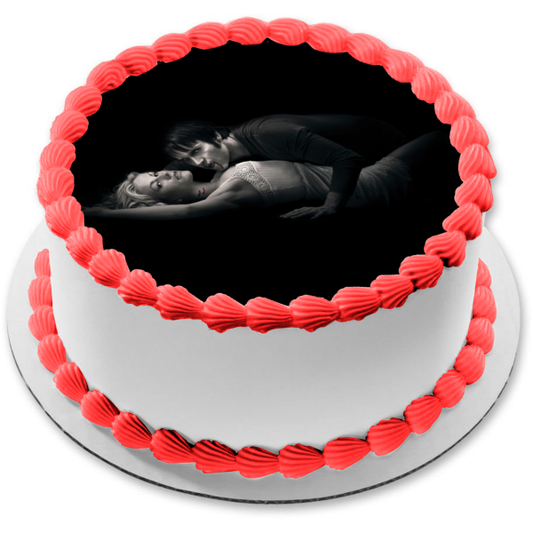 True Blood Sookie Stackhouse Bill Compton Black and White Edible Cake Topper Image ABPID27002