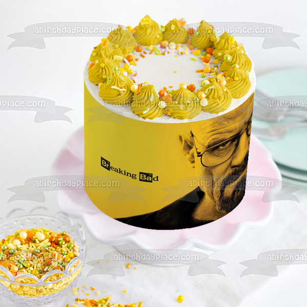 Breaking Bad Walter White Yellow Background Edible Cake Topper Image ABPID27022