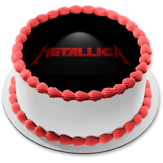 Metallica Red Logo Black Background Edible Cake Topper Image ABPID26875