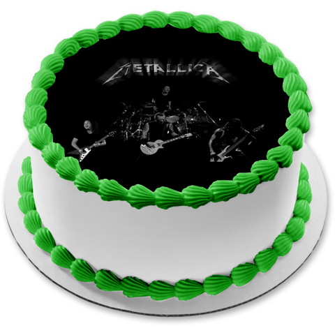 Metallica Rock Band James Hetfield Lars Ulrich Clliff Burton Kirk Hammett Edible Cake Topper Image ABPID26876