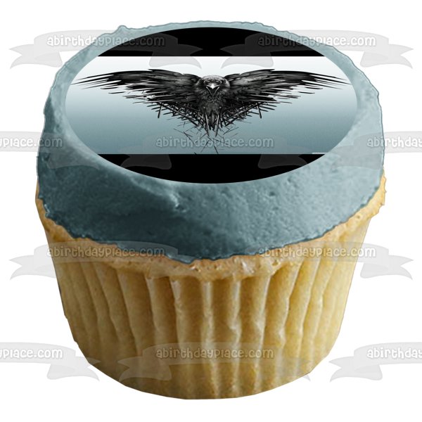 Game of Thrones Three-Eyed Raven Silver Background Edible Cake Topper Image ABPID26892