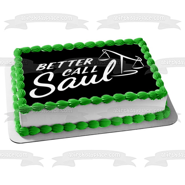 Better Call Saul Scales of Justice Black and White Edible Cake Topper Image ABPID27065