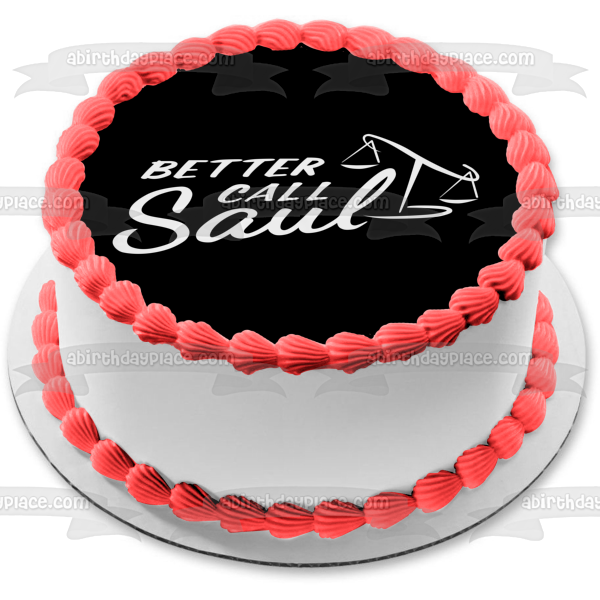 Better Call Saul Scales of Justice Black and White Edible Cake Topper Image ABPID27065