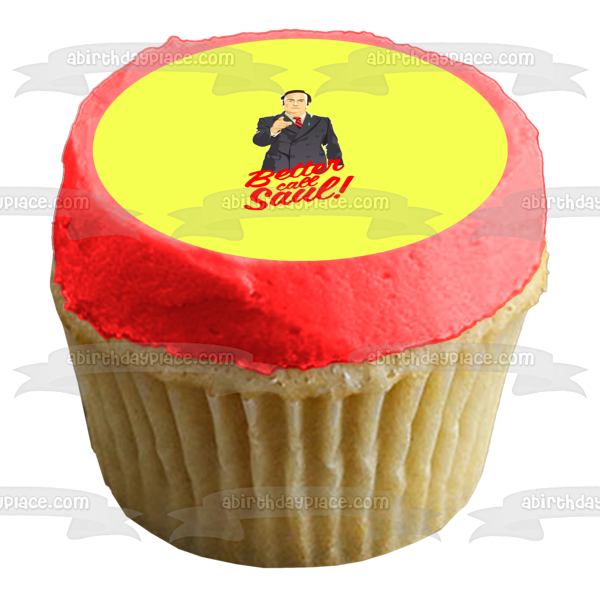 Better Call Saul Cartoon Picture Yellow Background Edible Cake Topper Image ABPID27066