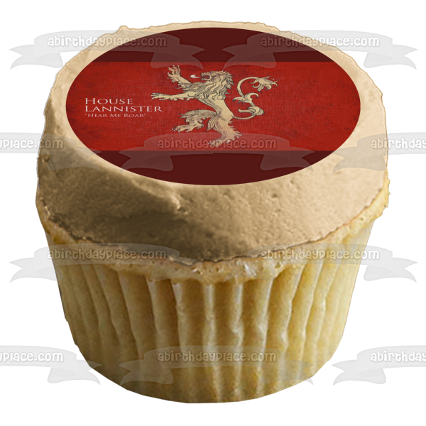 Game of Thrones House Lanniser Emblem Her Me Roar Edible Cake Topper Image ABPID26941