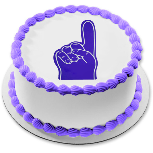 Customizable Foam Finger Spirit Sports Team Edible Cake Topper Image ABPID56273