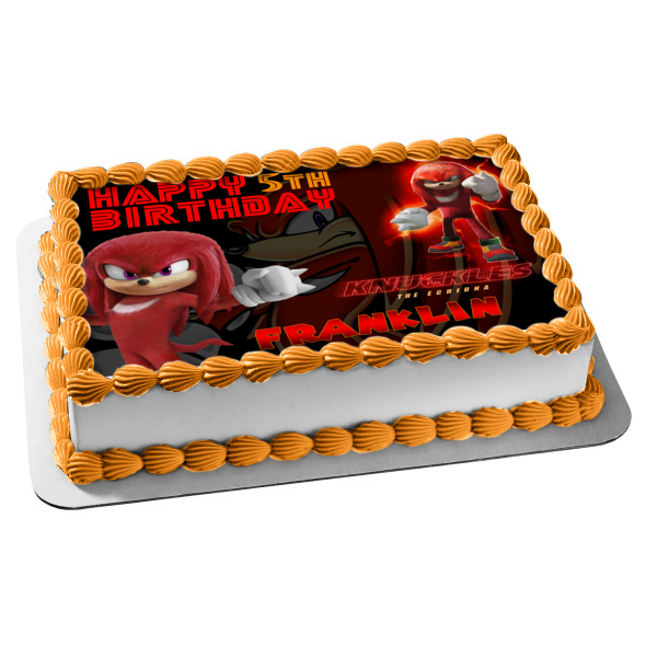 Sonic the Hedgehog 2 Knuckles the Echidna Edible Cake Topper Image ABPID56279