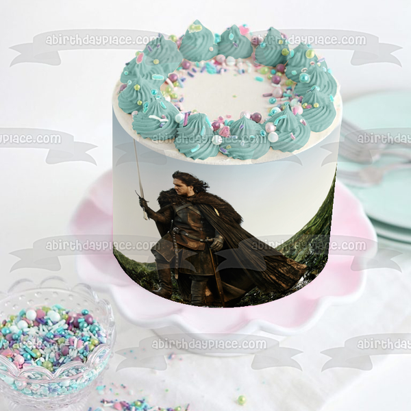 Game of Thrones Jon Snow Mountains Edible Cake Topper Image ABPID26955